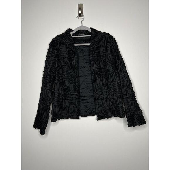 Samuel Dong Jacket Womens Large Embroidered 3D Design Art-to-Wear Full Zip - Picture 5 of 12